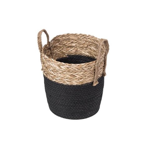 Cesto Oca Ratan com Preto - 32cm