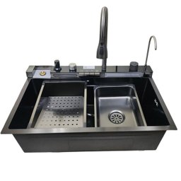 Cuba Gourmet Premium Pia Inox Inteligente Cozinha Torneira Painel Monocomando Agua Quente Fria Dispe - 16
