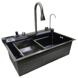 Cuba Gourmet Premium Pia Inox Inteligente Cozinha Torneira Painel Monocomando Agua Quente Fria Dispe - 14