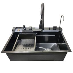 Cuba Gourmet Premium Pia Inox Inteligente Cozinha Torneira Painel Monocomando Agua Quente Fria Dispe - 13
