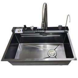 Cuba Gourmet Premium Pia Inox Inteligente Cozinha Torneira Painel Monocomando Agua Quente Fria Dispe - 9
