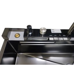 Cuba Gourmet Premium Pia Inox Inteligente Cozinha Torneira Painel Monocomando Agua Quente Fria Dispe - 3