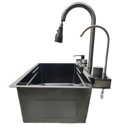 Cuba Gourmet Premium Pia Inox Inteligente Cozinha Torneira Painel Monocomando Agua Quente Fria Dispe - 4