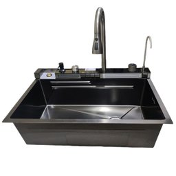 Cuba Gourmet Premium Pia Inox Inteligente Cozinha Torneira Painel Monocomando Agua Quente Fria Dispe - 8