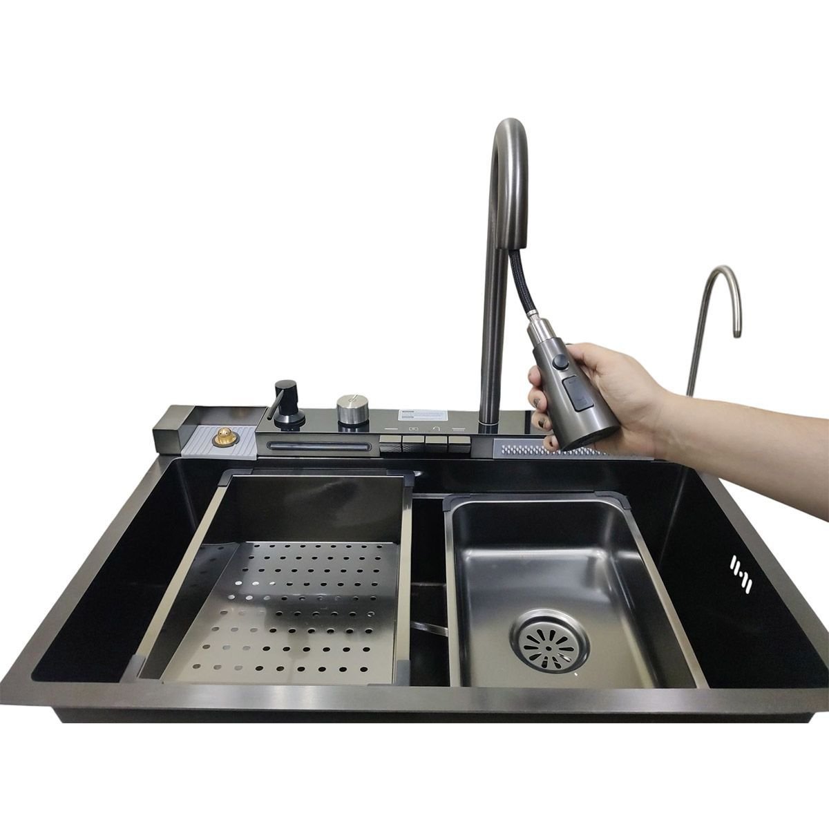 Cuba Gourmet Premium Pia Inox Inteligente Cozinha Torneira Painel Monocomando Agua Quente Fria Dispe - 6