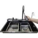 Ver imagem 6 de Cuba Gourmet Premium Pia Inox Inteligente Cozinha Torneira Painel Monocomando Agua Quente Fria Dispe