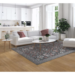 Tapete Sala Classico Oriental 150x200 Cm Tipo Belga 56 Chumbo - 5