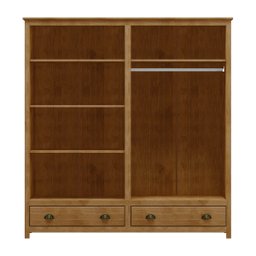 Guarda-roupa 4 Portas 2 Gavetas Topázio Madeira Freijó Pinus - Finestra - 2