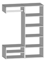 Ver imagem 5 de Closet Estante Supenso Mdf Aberto com Cabide e Sapateira de Parede:preto