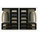 Ver imagem 2 de Closet Estante Supenso Mdf Aberto com Cabide e Sapateira de Parede:preto