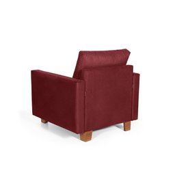 Poltrona Decorativa para Sala Veludo Plaza Bordô - Straub Web - 3
