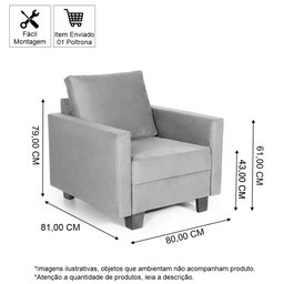 Poltrona Decorativa para Sala Veludo Plaza Bordô - Straub Web - 5