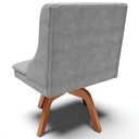 Ver imagem 6 de Kit 3 Cadeiras Decorativas Sala de Jantar Base Giratória de Madeira Firenze Suede Cinza/Natural G19