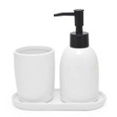 Ver imagem 1 de Kit Banheiro Lavabo 3 Peças Branco Bico Preto Fosco