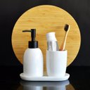 Ver imagem 2 de Kit Banheiro Lavabo 3 Peças Branco Bico Preto Fosco