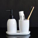 Ver imagem 3 de Kit Banheiro Lavabo 3 Peças Branco Bico Preto Fosco