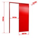 Ver imagem 4 de Porta de Correr Suspensa Lambril Esq L.25 Vermelha 210x100 Brimak