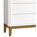 Ver imagem 3 de Cômoda Gaveteiro Classic New Branco Fosco com Madeira - MoveisAqui