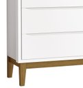 Ver imagem 3 de Cômoda Gaveteiro Classic New Branco Fosco com Madeira - MoveisAqui
