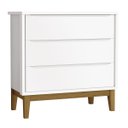 Ver imagem 1 de Cômoda Gaveteiro Classic New Branco Fosco com Madeira - MoveisAqui