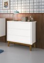Ver imagem 2 de Cômoda Gaveteiro Classic New Branco Fosco com Madeira - MoveisAqui