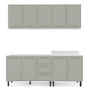 Ver imagem 4 de Armário de Cozinha Modulada Completa 4 Peças 200cm sem Tampo 100% Mdf Amara Politorno Móveis