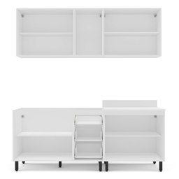 Armário de Cozinha Modulada Completa 4 Peças 200cm sem Tampo 100% Mdf Amara Politorno Móveis - 6