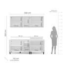 Ver imagem 2 de Armário de Cozinha Modulada Completa 4 Peças 200cm sem Tampo 100% Mdf Amara Politorno Móveis