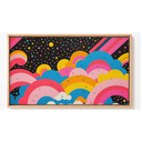 Ver imagem 2 de Quadro Decorativo N°63 160x90cm - Panorâmico Abstrato - Anos 70 - Madeira Clara - Rollflex