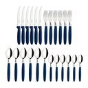 Ver imagem 1 de Jogo de Talher Faqueiro Ipanema Aço Inox 24 Peças Tramontina Cor:azul Azul