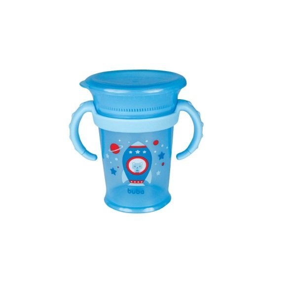 Copo de Treinamento 360 Bebê - com Alça - 270ml - Azul - Buba