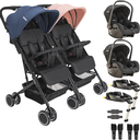 Ver imagem 1 de Carrinho Kiddo Gemeos 2 Bebe Conforto 2 Base Isofix Mascote Casal