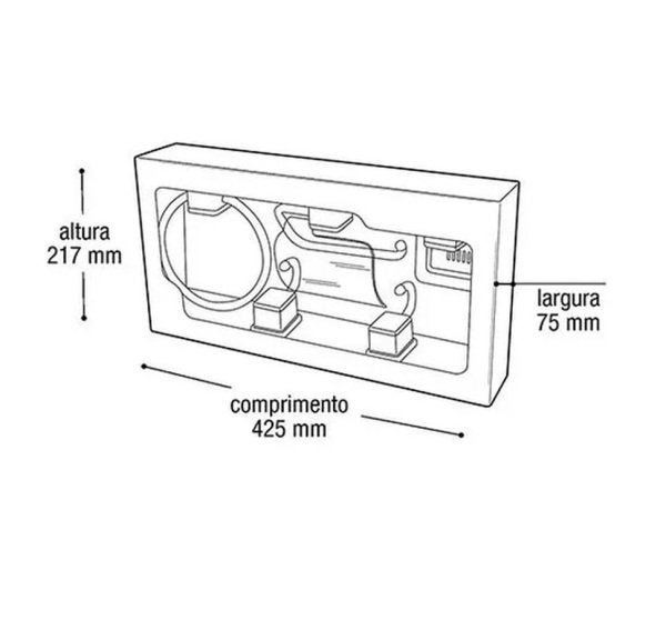 Kit Acessórios para Banheiro 5 Peças Branco + Cantoneira Grande - 5