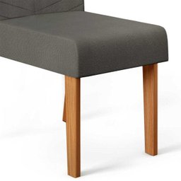 Kit 2 Cadeiras Serena para Sala de Jantar Carvalho Nobre/Suede Chumbo Dj Móveis - 4