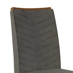 Kit 2 Cadeiras Serena para Sala de Jantar Carvalho Nobre/Suede Chumbo Dj Móveis - 5