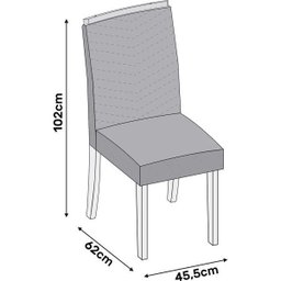 Kit 2 Cadeiras Serena para Sala de Jantar Carvalho Nobre/Suede Chumbo Dj Móveis - 6