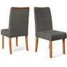 Kit 2 Cadeiras Serena para Sala de Jantar Carvalho Nobre/Suede Chumbo Dj Móveis - 1