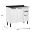 Ver imagem 7 de Balcão de Cozinha Itatiaia Aço 3 Portas 2 Gavetas Com Tampo Florença Branco Neve