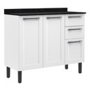 Ver imagem 1 de Balcão de Cozinha Itatiaia Aço 3 Portas 2 Gavetas Com Tampo Florença Branco Neve