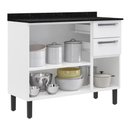Ver imagem 2 de Balcão de Cozinha Itatiaia Aço 3 Portas 2 Gavetas Com Tampo Florença Branco Neve