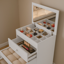 Ver imagem 5 de Penteadeira Maquiadora Porta Maquiagem com Banqueta Branca