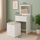 Ver imagem 6 de Penteadeira Maquiadora Porta Maquiagem com Banqueta Branca