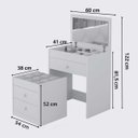 Ver imagem 5 de Penteadeira com Gavetas Espelho e Banqueta Branco/nature Olivia Mdf