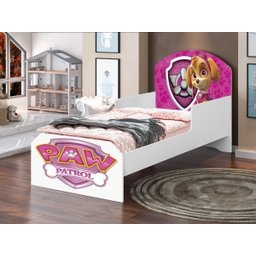 Mini Cama Infantil Quarto Criança Colchão+ Baú Patrulha Skye - 1