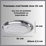 Travessa Oval Inox Funda 21cm Alta Qualidade Arroz Feijão - 3