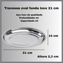 Ver imagem 3 de Travessa Oval Inox Funda 21cm Alta Qualidade Arroz Feijão