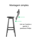 Ver imagem 3 de Kit 4 Banqueta Alta de Madeira com Encosto Girafa Mogno