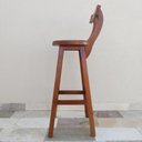 Ver imagem 5 de Kit 4 Banqueta Alta de Madeira com Encosto Girafa Mogno