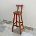 Ver imagem 4 de Kit 4 Banqueta Alta de Madeira com Encosto Girafa Mogno