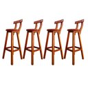 Ver imagem 1 de Kit 4 Banqueta Alta de Madeira com Encosto Girafa Mogno